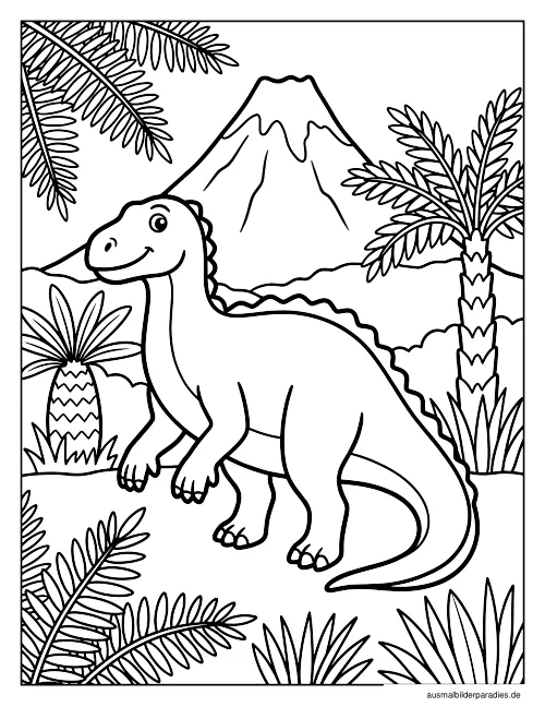 Dinosaurier Ausmalbild 20 als Gratis-PDF Dinosaurier Ausmalbild 20 - kostenlos zum Ausdrucken