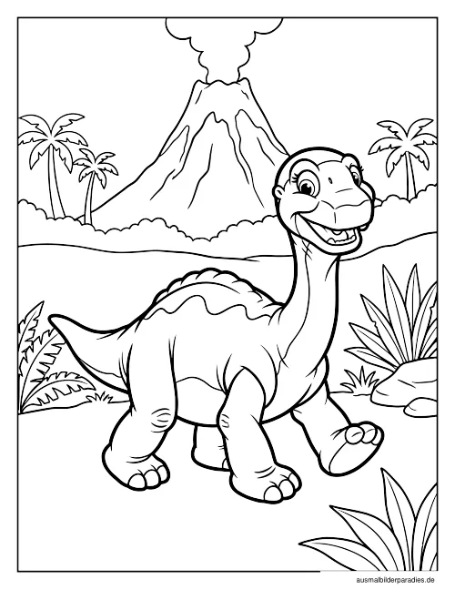 Dinosaurier Ausmalbild 24 als Gratis-PDF Dinosaurier Ausmalbild 24 - kostenlos zum Ausdrucken