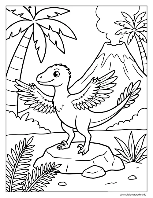 Dinosaurier Ausmalbild 25 als Gratis-PDF Dinosaurier Ausmalbild 25 - kostenlos zum Ausdrucken