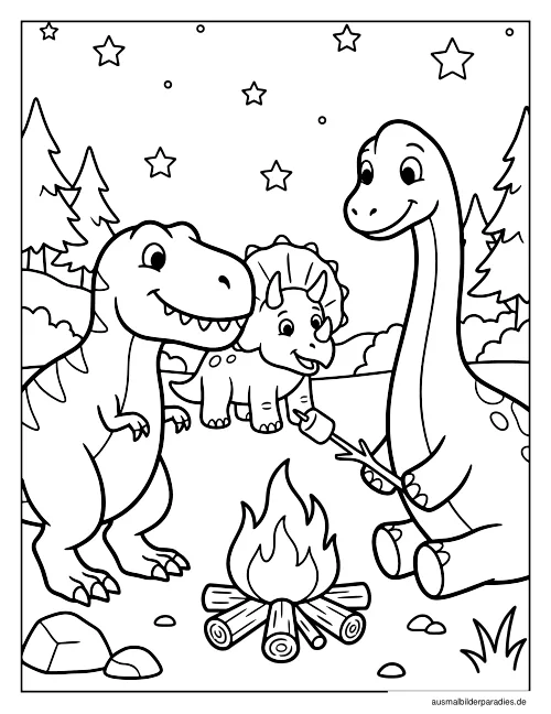 Dinosaurier Ausmalbild 7 als Gratis-PDF Dinosaurier Ausmalbild 7 - kostenlos zum Ausdrucken