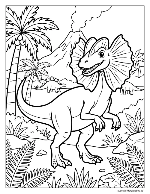 Dinosaurier Ausmalbild 9 als Gratis-PDF Dinosaurier Ausmalbild 9 - kostenlos zum Ausdrucken