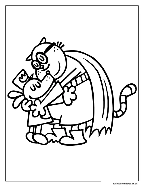 Dog Man Ausmalbild 19 - kostenlos zum Ausdrucken