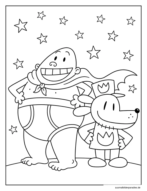 Dog Man Ausmalbild 21 - kostenlos zum Ausdrucken