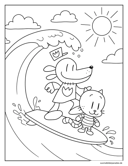 Dog Man Ausmalbild 22 - kostenlos zum Ausdrucken