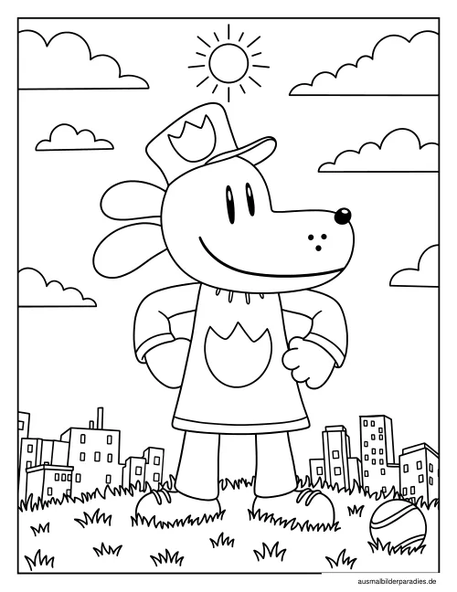 Dog Man Ausmalbild 30 - kostenlos zum Ausdrucken