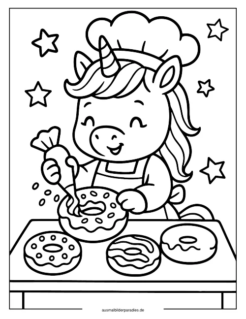 Donut Ausmalbild 12 - kostenlos zum Ausdrucken