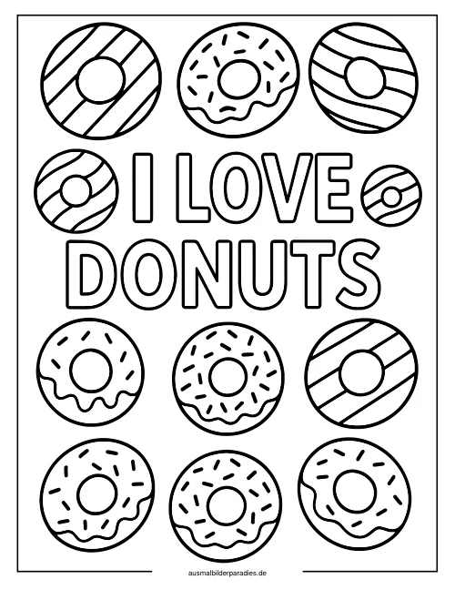 Donut Ausmalbild 14 - kostenlos zum Ausdrucken