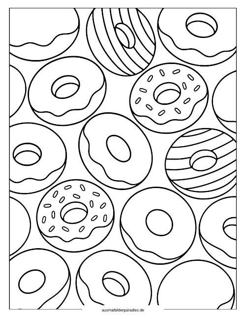 Donut Ausmalbild 17 - kostenlos zum Ausdrucken