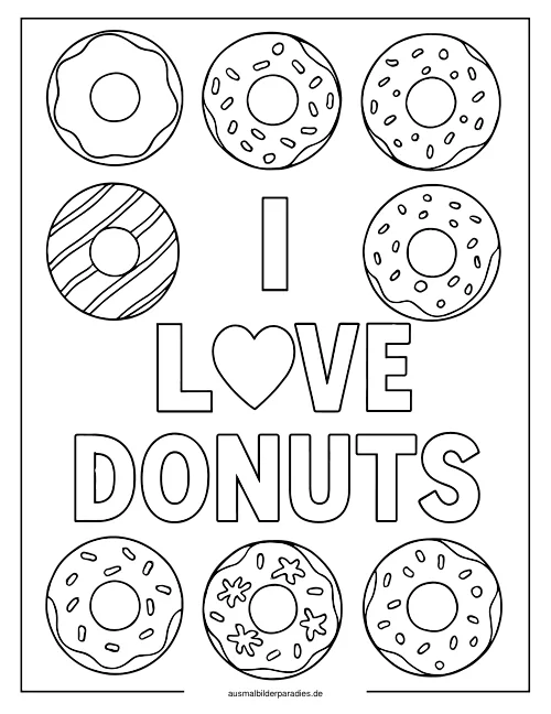 Donut Ausmalbild 18 - kostenlos zum Ausdrucken
