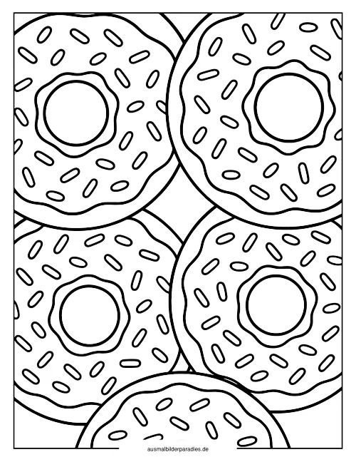 Donut Ausmalbild 2 - kostenlos zum Ausdrucken