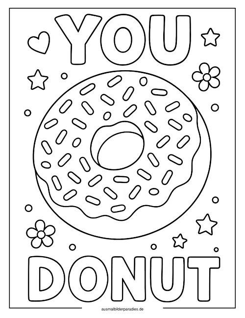 Donut Ausmalbild 20 - kostenlos zum Ausdrucken