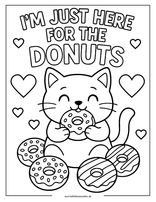 Donut Ausmalbild 22 - kostenlos zum Ausdrucken