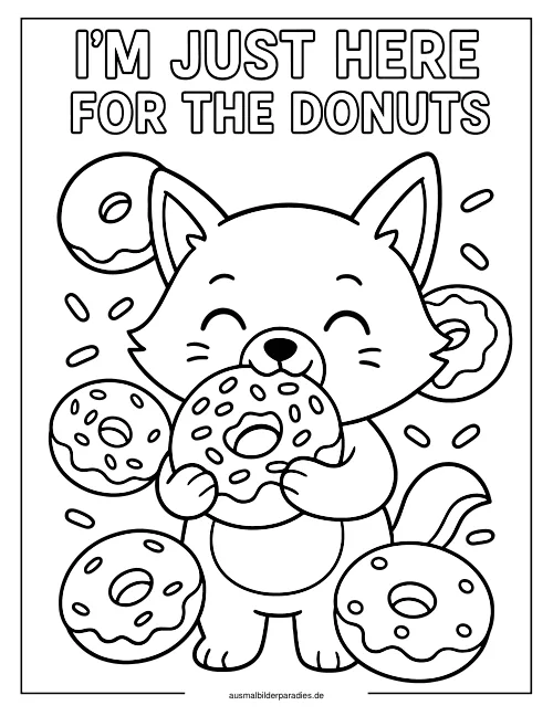 Donut Ausmalbild 25 - kostenlos zum Ausdrucken