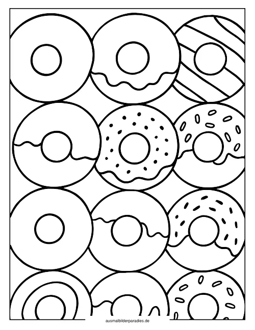 Donut Ausmalbild 26 - kostenlos zum Ausdrucken