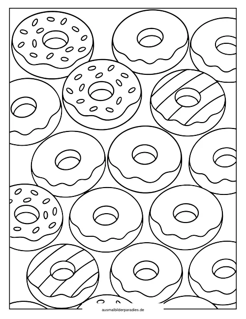 Donut Ausmalbild 27 - kostenlos zum Ausdrucken