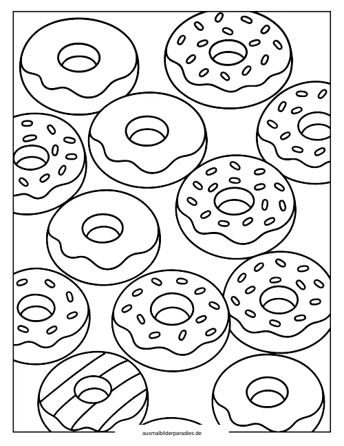 Donut Ausmalbild 29 - kostenlos zum Ausdrucken
