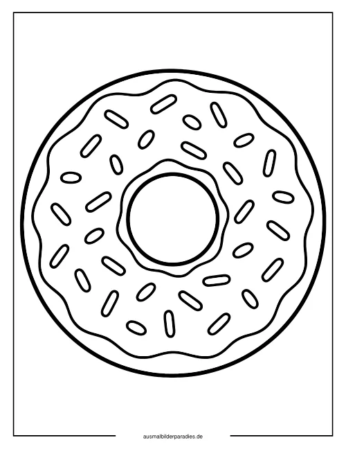 Donut Ausmalbild 3 - kostenlos zum Ausdrucken