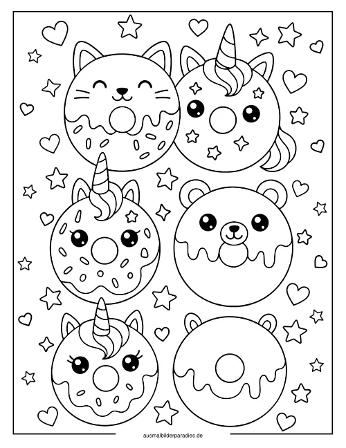 Donut Ausmalbild 30 - kostenlos zum Ausdrucken