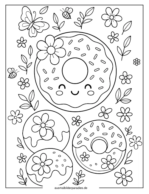 Donut Ausmalbild 31 - kostenlos zum Ausdrucken