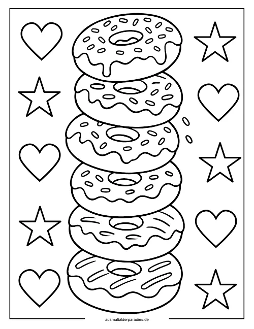 Donut Ausmalbild 33 - kostenlos zum Ausdrucken
