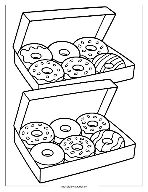 Donut Ausmalbild 34 - kostenlos zum Ausdrucken
