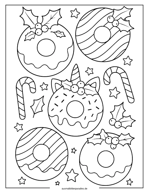Donut Ausmalbild 5 - kostenlos zum Ausdrucken