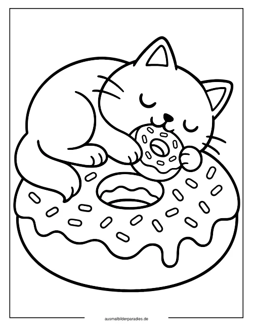 Donut Ausmalbild 6 - kostenlos zum Ausdrucken