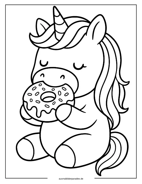 Donut Ausmalbild 7 - kostenlos zum Ausdrucken