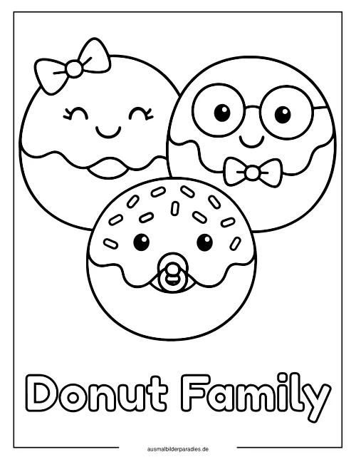 Donut Ausmalbild 8 - kostenlos zum Ausdrucken