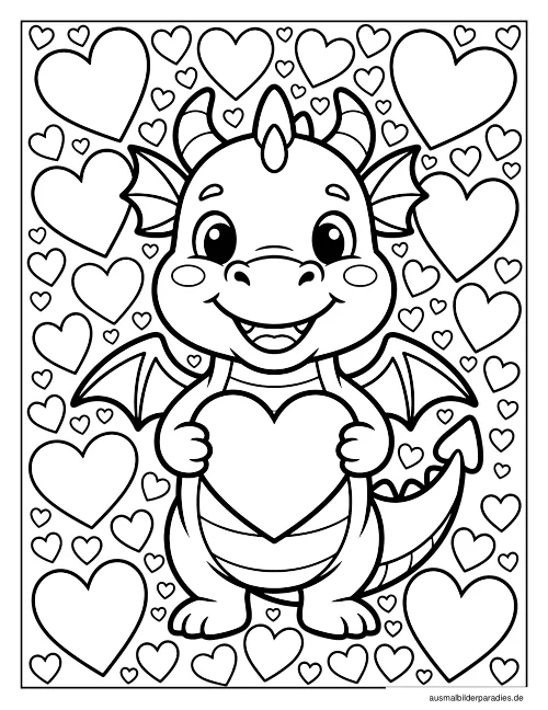 Drache Ausmalbild 11 als Gratis-PDF Drache Ausmalbild 11 - kostenlos zum Ausdrucken