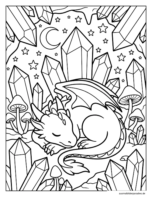 Drache Ausmalbild 15 als Gratis-PDF Drache Ausmalbild 15 - kostenlos zum Ausdrucken