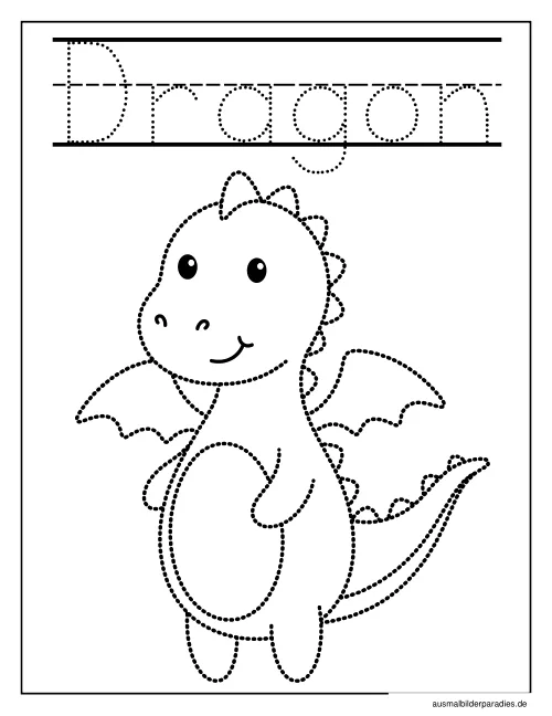 Drache Ausmalbild 16 als Gratis-PDF Drache Ausmalbild 16 - kostenlos zum Ausdrucken