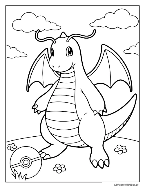 Drache Ausmalbild 18 als Gratis-PDF Drache Ausmalbild 18 - kostenlos zum Ausdrucken