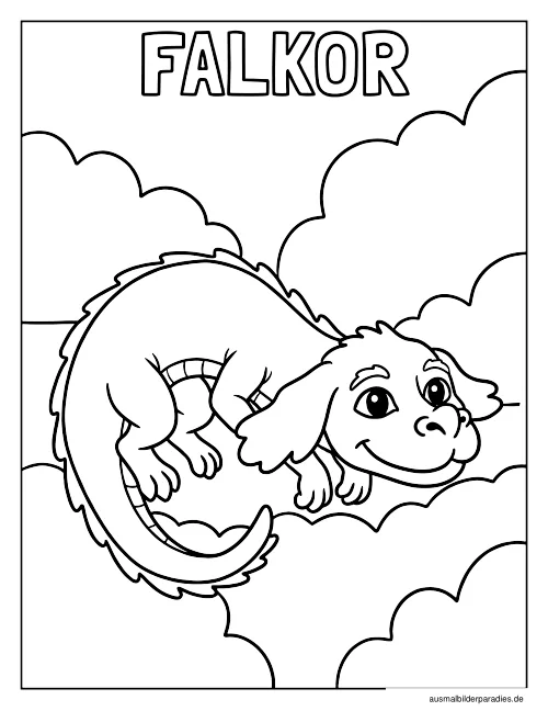 Drache Ausmalbild 21 als Gratis-PDF Drache Ausmalbild 21 - kostenlos zum Ausdrucken