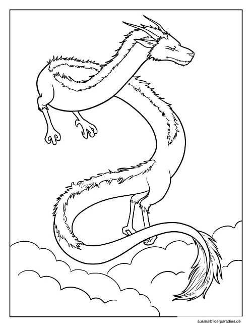 Drache Ausmalbild 22 als Gratis-PDF Drache Ausmalbild 22 - kostenlos zum Ausdrucken