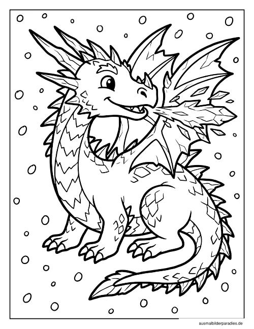 Drache Ausmalbild 25 als Gratis-PDF Drache Ausmalbild 25 - kostenlos zum Ausdrucken