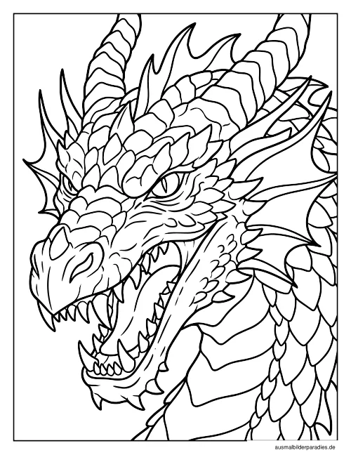 Drache Ausmalbild 29 als Gratis-PDF Drache Ausmalbild 29 - kostenlos zum Ausdrucken
