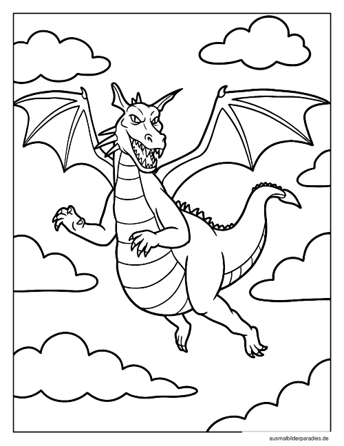 Drache Ausmalbild 31 als Gratis-PDF Drache Ausmalbild 31 - kostenlos zum Ausdrucken
