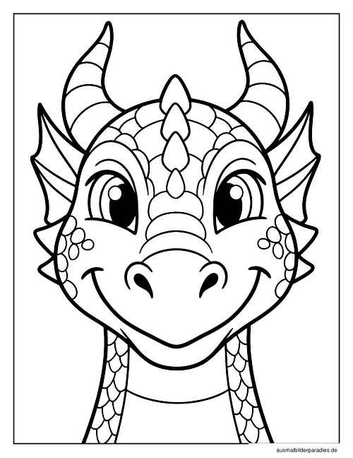 Drache Ausmalbild 32 als Gratis-PDF Drache Ausmalbild 32 - kostenlos zum Ausdrucken