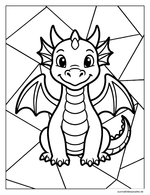 Drache Ausmalbild 33 als Gratis-PDF Drache Ausmalbild 33 - kostenlos zum Ausdrucken