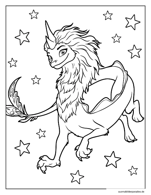 Drache Ausmalbild 34 als Gratis-PDF Drache Ausmalbild 34 - kostenlos zum Ausdrucken