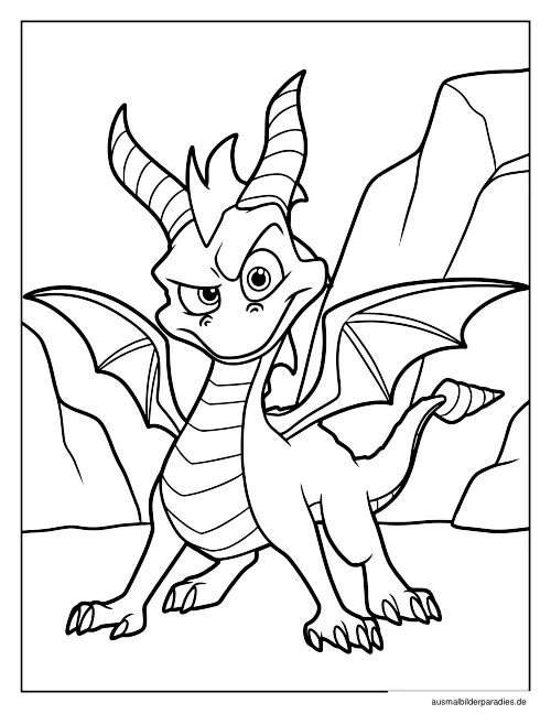 Drache Ausmalbild 36 als Gratis-PDF Drache Ausmalbild 36 - kostenlos zum Ausdrucken
