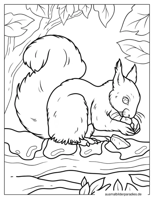 Eichhörnchen Ausmalbild 11 als Gratis-PDF Eichhörnchen Ausmalbild 11 - kostenlos zum Ausdrucken