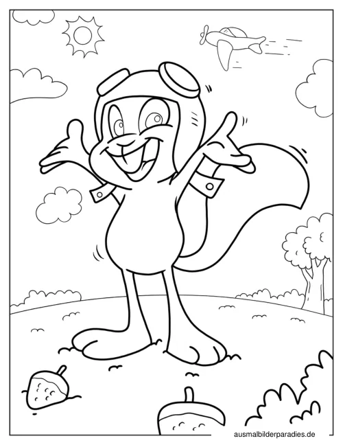 Eichhörnchen Ausmalbild 12 als Gratis-PDF Eichhörnchen Ausmalbild 12 - kostenlos zum Ausdrucken