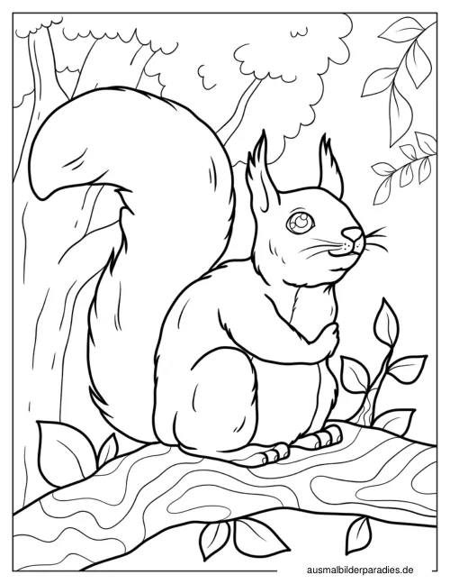 Eichhörnchen Ausmalbild 13 als Gratis-PDF Eichhörnchen Ausmalbild 13 - kostenlos zum Ausdrucken