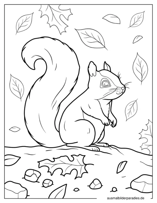 Eichhörnchen Ausmalbild 15 als Gratis-PDF Eichhörnchen Ausmalbild 15 - kostenlos zum Ausdrucken