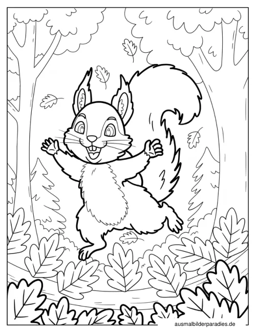 Eichhörnchen Ausmalbild 22 als Gratis-PDF Eichhörnchen Ausmalbild 22 - kostenlos zum Ausdrucken