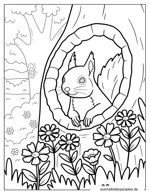 Eichhörnchen Ausmalbild 23 als Gratis-PDF Eichhörnchen Ausmalbild 23 - kostenlos zum Ausdrucken