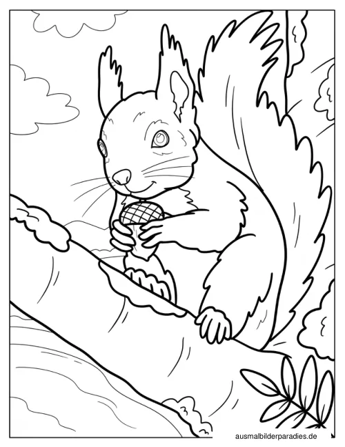 Eichhörnchen Ausmalbild 24 als Gratis-PDF Eichhörnchen Ausmalbild 24 - kostenlos zum Ausdrucken