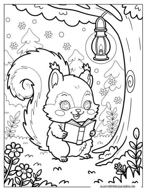 Eichhörnchen Ausmalbild 26 als Gratis-PDF Eichhörnchen Ausmalbild 26 - kostenlos zum Ausdrucken